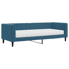 vidaXL izvelkams dīvāns ar matraci, zils, 80x200 cm, samts cena un informācija | Gultas | 220.lv