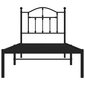 vidaXL gultas rāmis ar galvgali, melns metāls, 80x200 cm cena un informācija | Gultas | 220.lv