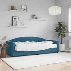 vidaXL izvelkams dīvāns ar matraci, zils, 80x200 cm, samts цена и информация | Кровати | 220.lv