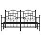 vidaXL gultas rāmis ar galvgali un kājgali, melns metāls, 160x200 cm cena un informācija | Gultas | 220.lv