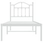vidaXL gultas rāmis ar galvgali, balts metāls, 75x190 cm cena un informācija | Gultas | 220.lv
