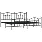 vidaXL gultas rāmis ar galvgali un kājgali, melns metāls, 200x200 cm cena un informācija | Gultas | 220.lv