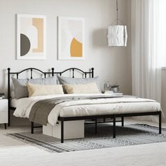 vidaXL gultas rāmis ar galvgali, melns metāls, 180x200 cm cena un informācija | Gultas | 220.lv