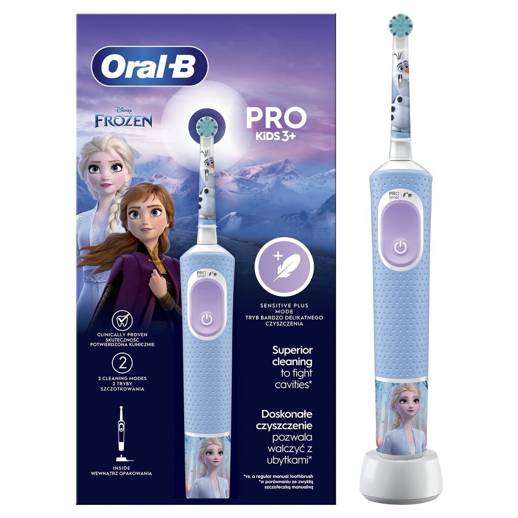 Oral-B Vitality Pro Kids 3+ Frozen cena un informācija | Elektriskās zobu birstes | 220.lv