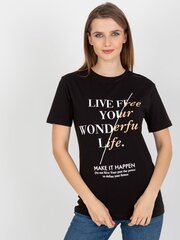 T-krekls sievietēm Fancy 657671, melns цена и информация | Женские футболки | 220.lv