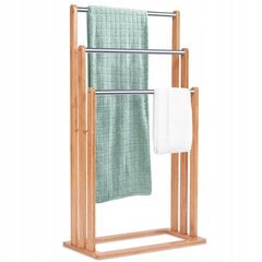 Бамбуковая вешалка для полотенец в ванной цена и информация | Аксессуары для ванной комнаты | 220.lv