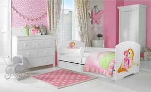 Bērnu gulta ADRK Furniture Pepe Girl with unicorn, 80x160 cm, dažādu krāsu cena un informācija | Bērnu gultas | 220.lv