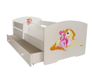 Bērnu gulta ADRK Furniture Pepe Girl with unicorn, 80x160 cm, dažādu krāsu cena un informācija | Bērnu gultas | 220.lv