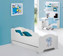 Bērnu gulta ADRK Furniture Amadis Blue Bear, 80x160 cm, dažādu krāsu cena un informācija | Bērnu gultas | 220.lv