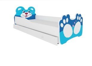 Детская кроватка ADRK Furniture Bear, 80x160 см, белый/синий цвет цена и информация | Детские кровати | 220.lv