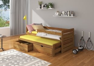 Bērnu gulta ADRK Furniture Tomi ar sānu aizsardzību, 80x180 cm, brūna cena un informācija | Bērnu gultas | 220.lv