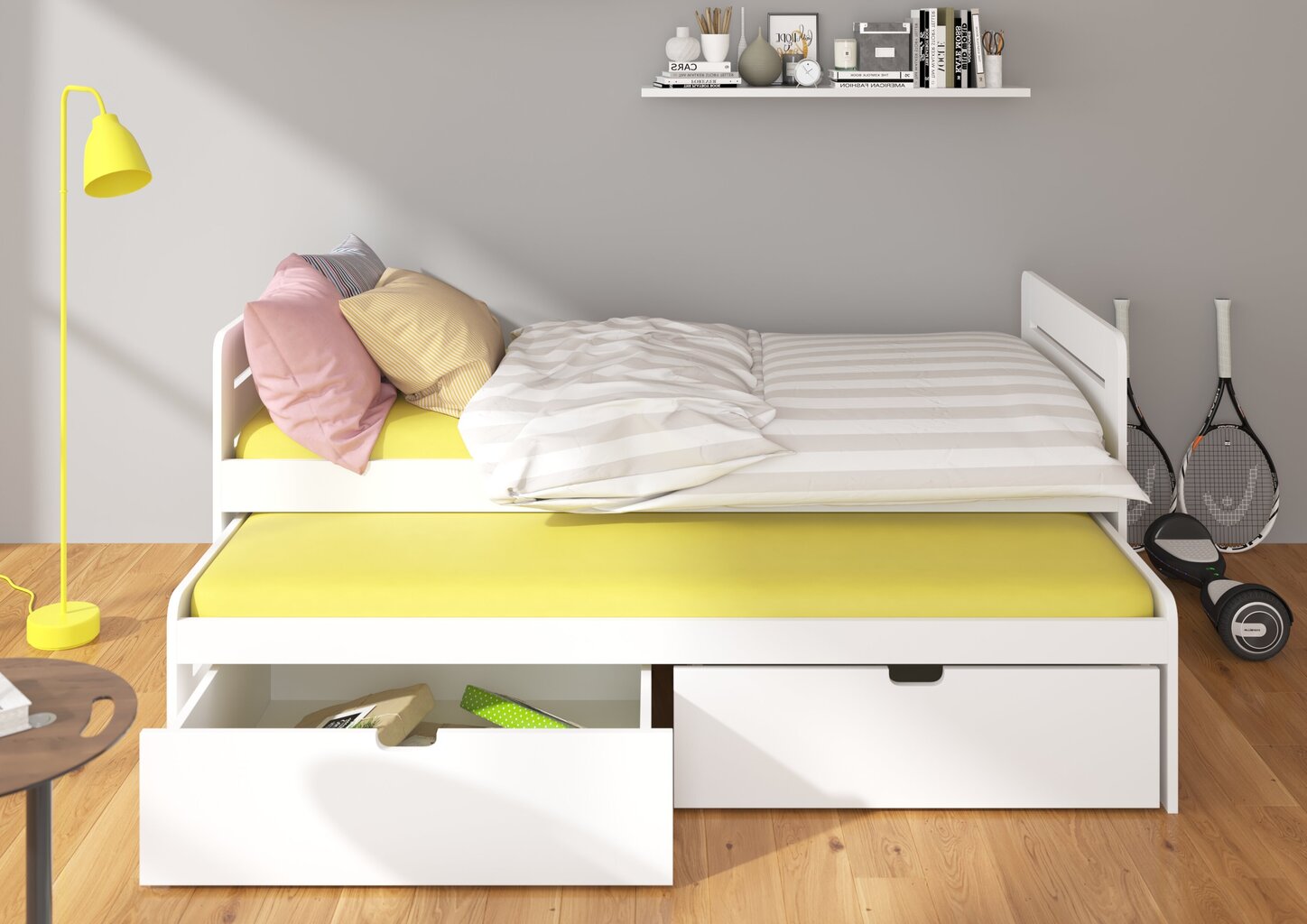 Bērnu gulta ADRK Furniture Tomi, 80x180 cm, balta cena un informācija | Bērnu gultas | 220.lv