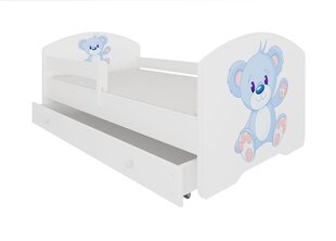 Bērnu gulta ADRK Furniture Pepe Bear ar sānu aizsardzību un matraci, 70x140 cm, dažādu krāsu cena un informācija | Bērnu gultas | 220.lv