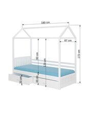 Кровать ADRK Furniture Rose 80x190 см, коричневая цена и информация | Детские кровати | 220.lv