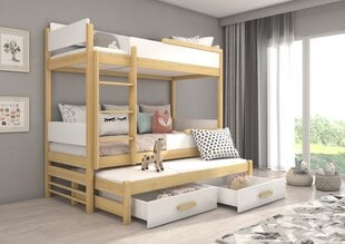 Кровать двухъярусная ADRK Furniture Queen, 80x180 см, белый/коричневый цвет цена и информация | Детские кровати | 220.lv