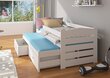 Bērnu gulta ADRK Furniture Tiarro ar sānu aizsardzību, 80x180 cm, balta/brūna cena un informācija | Bērnu gultas | 220.lv