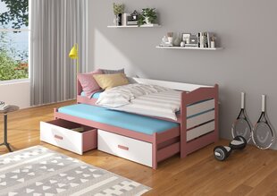 Bērnu gulta ADRK Furniture Tiarro 80x180 cm, balta/rozā цена и информация | Детские кровати | 220.lv