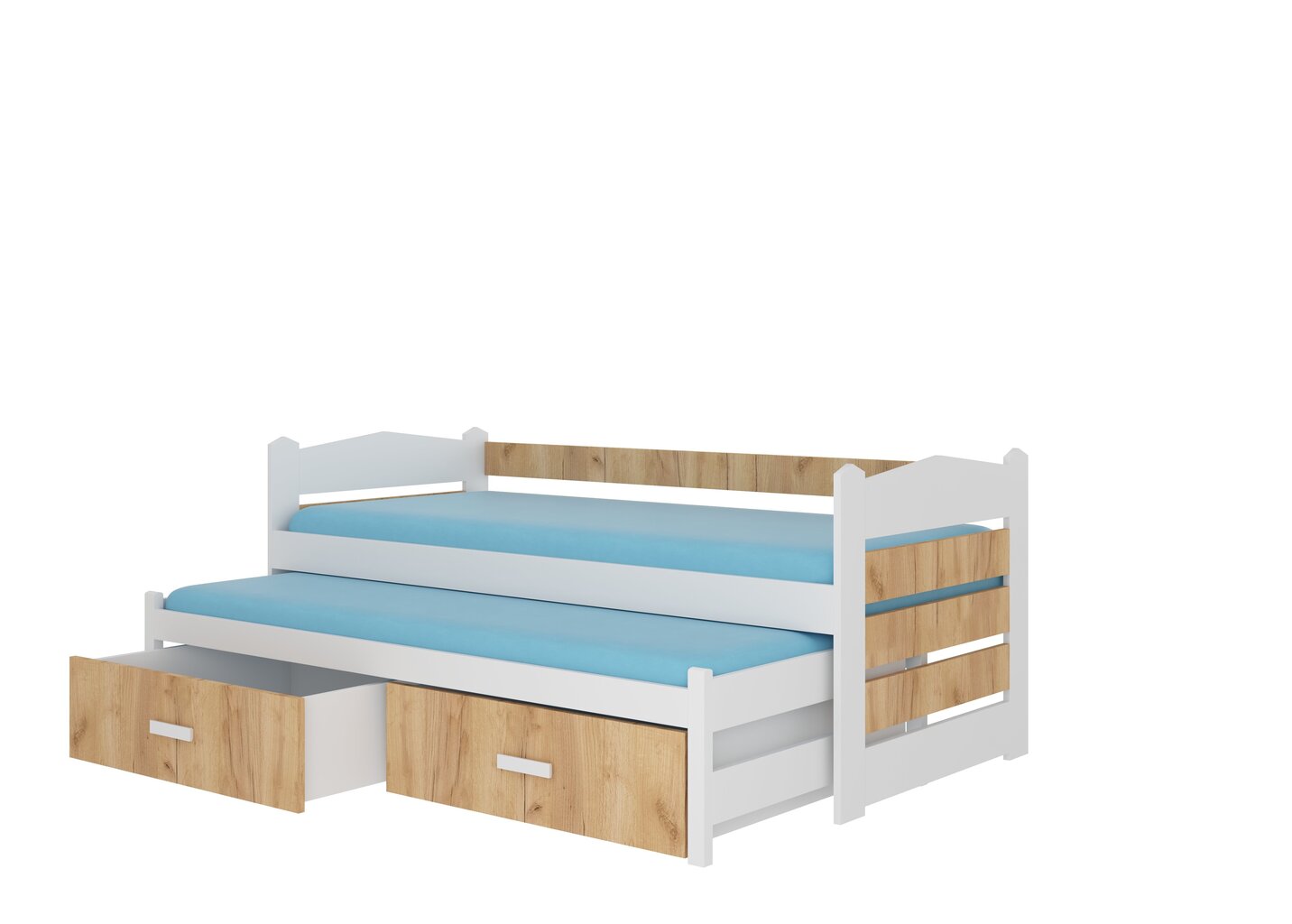 Bērnu gulta ADRK Furniture Tiarro 80x180 cm, balta/brūna cena un informācija | Bērnu gultas | 220.lv