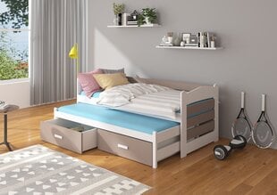 Bērnu gulta ADRK Furniture Tiarro 80x180 cm, balta/pelēka цена и информация | Детские кровати | 220.lv