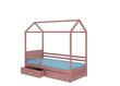 Gulta Adrk Furniture Rose ar sānu aizsardzību, 80x190 cm, rozā cena un informācija | Bērnu gultas | 220.lv