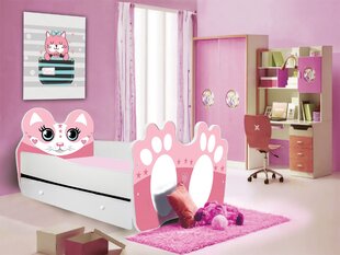 Bērnu gulta Adrk Furniture Bear, 70x140 cm, balta/rozā cena un informācija | Bērnu gultas | 220.lv
