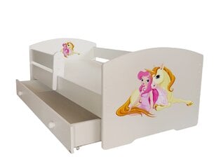Bērnu gulta Adrk Furniture Pepe Girl with unicorn, 70x140 cm, dažādu krāsu cena un informācija | Bērnu gultas | 220.lv