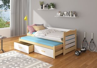 Bērnu gulta Adrk Furniture Tiarro 80x180 cm, balta/brūna cena un informācija | Bērnu gultas | 220.lv
