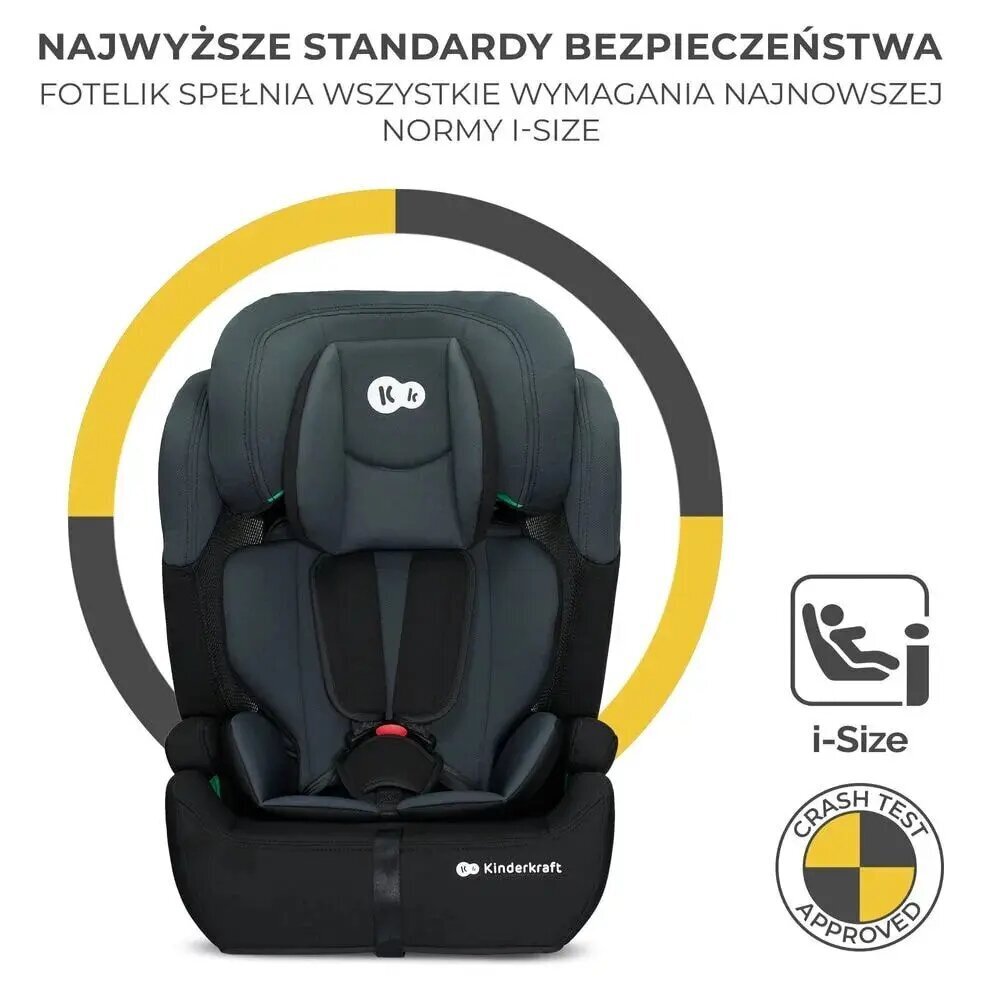 Autokrēsliņš Kinderkraft Comfort Up i-Size, 9-36 kg, black cena un informācija | Autokrēsliņi | 220.lv