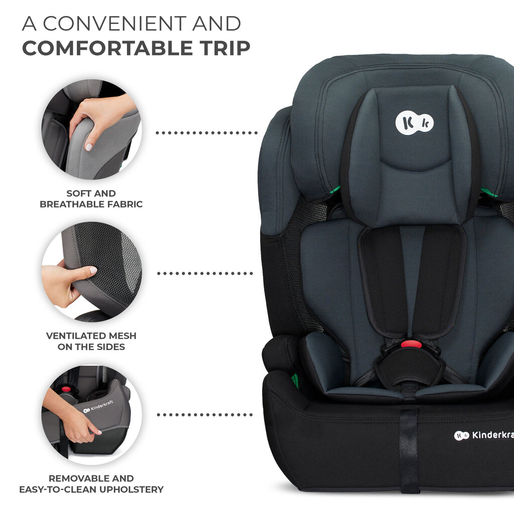 Autokrēsliņš Kinderkraft Comfort Up i-Size, 9-36 kg, black цена и информация | Autokrēsliņi | 220.lv