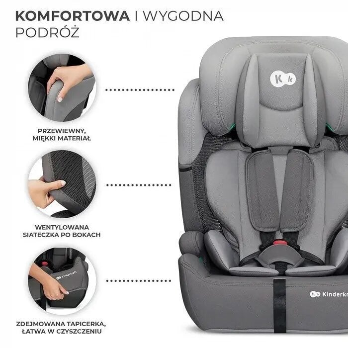 Autokrēsliņš Kinderkraft Comfort Up i-Size, 9-36 kg, grey цена и информация | Autokrēsliņi | 220.lv