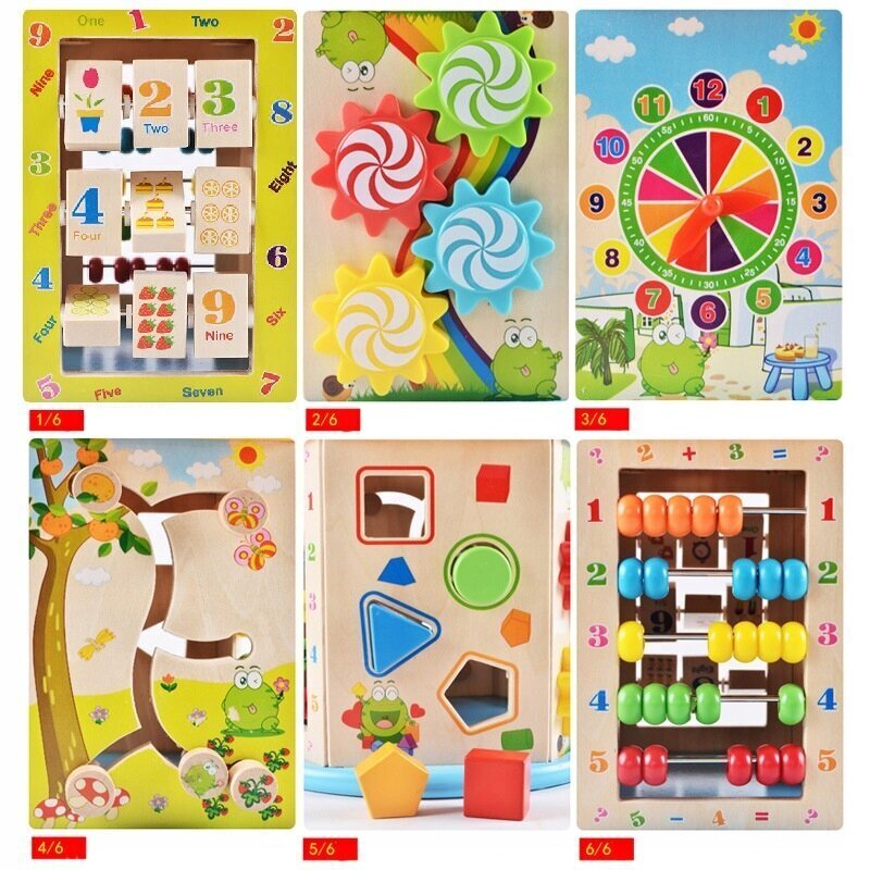 Šķirotājs kubs 8in1 Taizhou Wooden Toys cena un informācija | Rotaļlietas zīdaiņiem | 220.lv