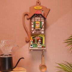Saliekamā koka miniatūra TM Varvikas Roombox Lazy Coffee House RDS020E cena un informācija | Konstruktori | 220.lv