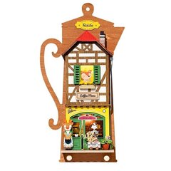Saliekamā koka miniatūra TM Varvikas Roombox Lazy Coffee House RDS020E цена и информация | Конструкторы и кубики | 220.lv