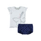 Komplekts meitenēm (T-krekls + šorti) Kanz, balts/zils cena un informācija | Apģērbu komplekti jaundzimušajiem | 220.lv