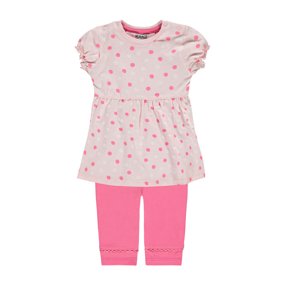 Komplekts meitenēm (kleita + legingi) Kanz, rozā cena un informācija | Apģērbu komplekti jaundzimušajiem | 220.lv