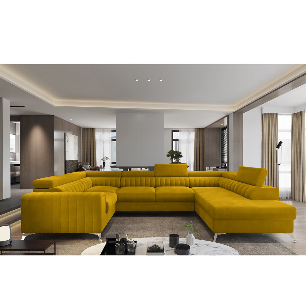 Stūra dīvāns Eltap Louis, dzeltens cena un informācija | Stūra dīvāni | 220.lv