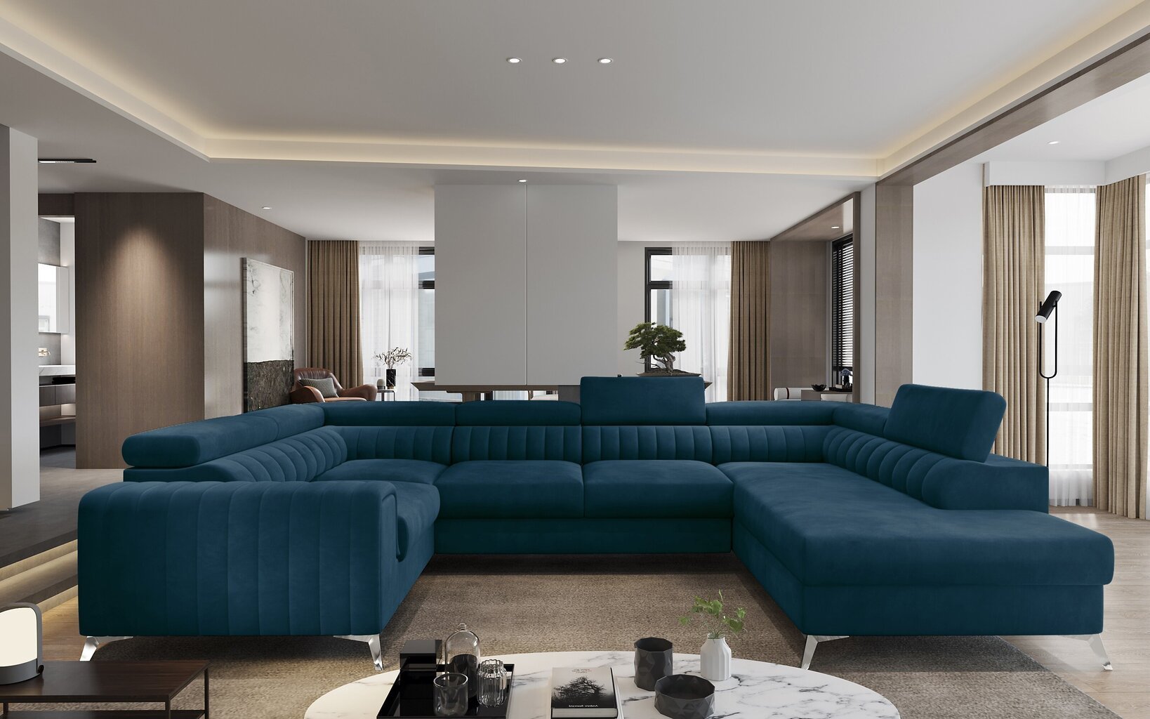 Stūra dīvāns Eltap Louis, zils cena un informācija | Stūra dīvāni | 220.lv