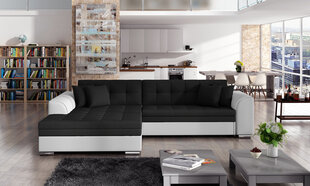 Stūra dīvāns Eltap Sorento, balts/melns cena un informācija | Stūra dīvāni | 220.lv