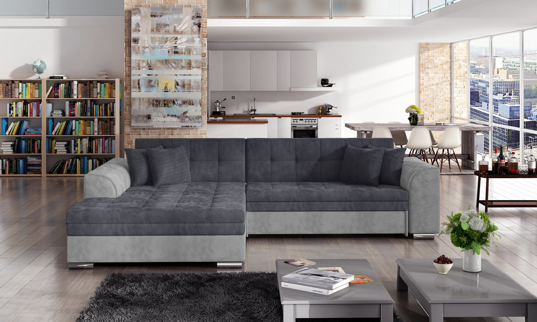 Stūra dīvāns Eltap Sorento, pelēks cena un informācija | Stūra dīvāni | 220.lv