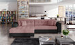 Stūra dīvāns Eltap Sorento, melns/rozā цена и информация | Stūra dīvāni | 220.lv