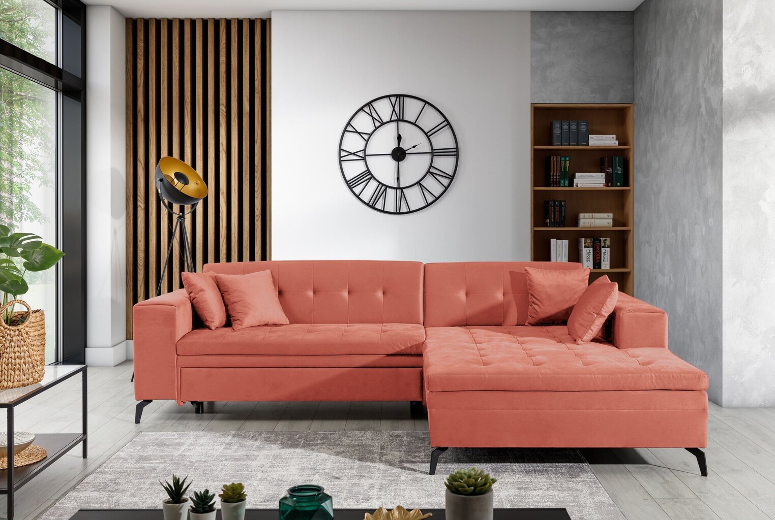 Stūra dīvāns Eltap Solange, oranžs cena un informācija | Stūra dīvāni | 220.lv