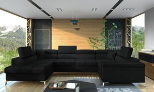 Stūra dīvāns Eltap Thiago, melns cena un informācija | Stūra dīvāni | 220.lv
