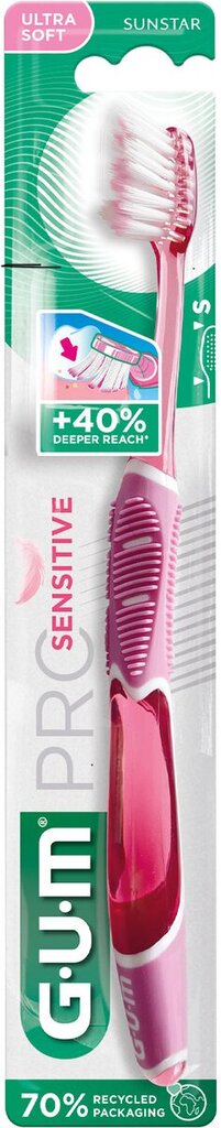 Zobu birste PRO SENSITIVE Ultra soft GUM® (510) cena un informācija | Zobu pastas, birstes | 220.lv