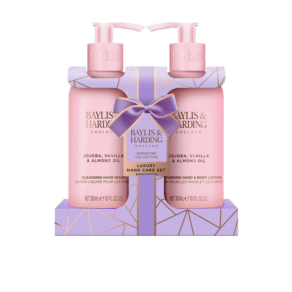 Dāvanu komplekts sievietēm Baylis & Harding Jojoba, Vanilla & Almond Oil Luxury Hand Care: roku mazgāšanas līdzeklis 300 ml + roku un ķermeņa losjons 300 ml цена и информация | Ķermeņa krēmi, losjoni | 220.lv