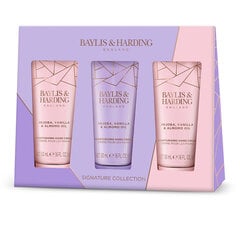 Dāvanu komplekts sievietēm Baylis & Harding Jojoba, Vanilla & Almond Oil Luxury Hand Treats: ķermeņa mazgāšanas līdzeklis 300 ml + dušas krēms 300 ml + ādu maigi attīrošs līdzeklis + roku un ķermeņa losjons 200 ml cena un informācija | Baylis & Harding Smaržas, kosmētika | 220.lv