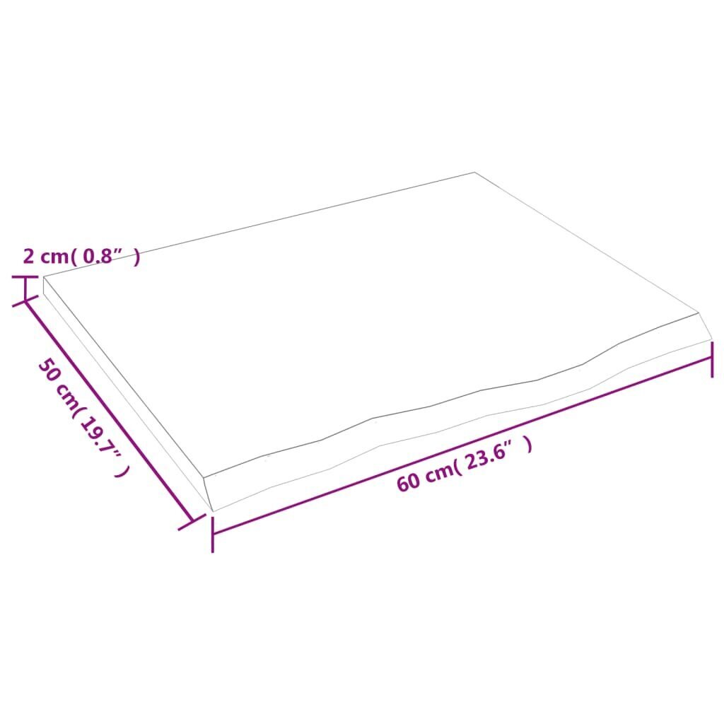 Sienas plaukts vidaXL, 60x50x2 cm, brūns cena un informācija | Plaukti | 220.lv