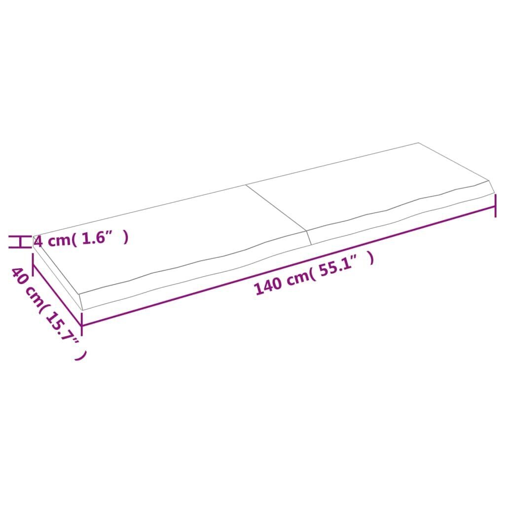 Sienas plaukts vidaXL, 140x40x4 cm, pelēks cena un informācija | Plaukti | 220.lv