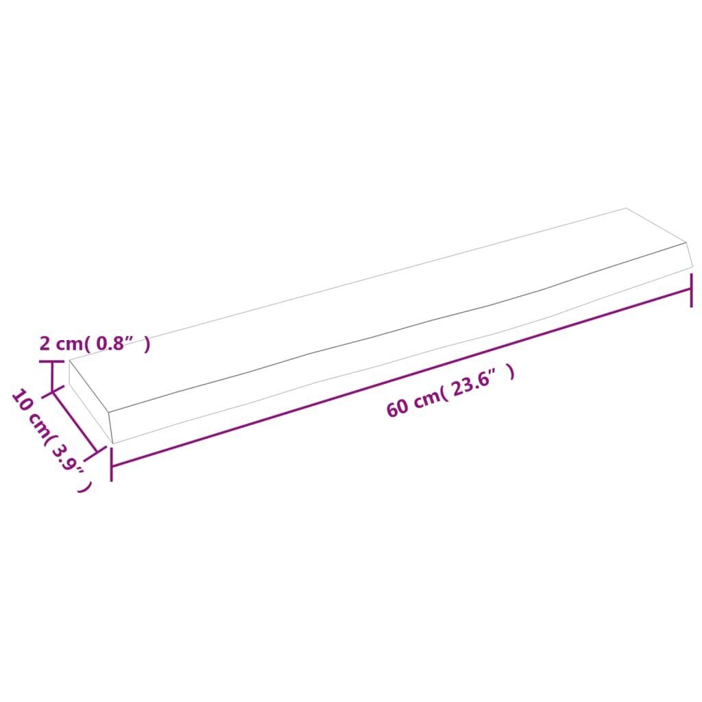 Galda virsma vidaXL, 60x10x2 cm, brūns цена и информация | Plaukti | 220.lv