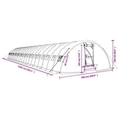 Siltumnīca ar tērauda rāmi vidaXL, 110 m², 22x5x2,3 m cena un informācija | Siltumnīcas | 220.lv