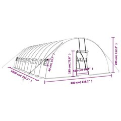 Siltumnīca ar tērauda rāmi vidaXL, 60 m², 10x6x2,85 m cena un informācija | Siltumnīcas | 220.lv